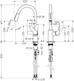 FOCUS E drezová batéria s vyťahovacou sprchou, 2 prúdy, chróm