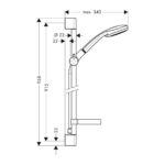 Croma 100 - Vario sprchová súprava so sprchovou tyčou 90 cm a miskou na mydlo, chróm