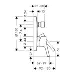 TALIS S vaňová podomietková batéria chróm