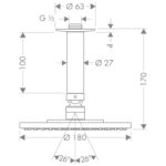 HG Raindance S - Hlavová sprcha 180 1jet s prívodom od stropu, chróm