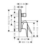 TALIS E Vaňová podomietková batéria s prepínaním, chróm