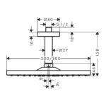 Raindance E - Hlavová sprcha 300 1jet s prívodom od stropu, matná čierna