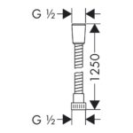 Metaflex - Sprchová hadica 125 cm, chróm