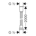 Metaflex - Sprchová hadica 200 cm, chróm