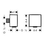 FixFit prípojka hadice Square so spätným ventilom, chróm