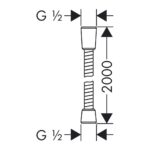 Sensoflex - Kovová sprchová hadica 200 cm, chróm