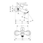 HG Talis S Vaňová nástenná batéria, chróm