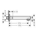 TALIS S nástenný výtok vaňový DN20, 175mm chróm