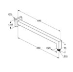 A-Qa - Sprchové rameno, 400 mm, chróm