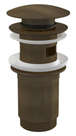 Umývadlová výpusť click clack 5/4" celokovová, veľká, bronz-antic