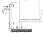 Sifón DN40x6/4" drezový s prípojkou pre spotrebiče so spätným uzáverom