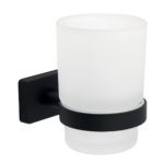 Držiak zubných kefiek GRETA, matné sklo/čierna matná