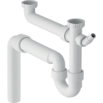 Sifón pre 2 drezy. d50, s uhlovou hadic. prípojkou, A443-DN50/40