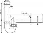 Sifón trúbkový s maticou 6/4" DN40