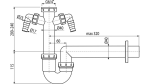 Sifón trúbkový s maticou 6/4" a dvoma prípojkami DN40