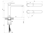 RAVAK Eleganta Umývadlová batéria, BeCool, 220 mm, bez odtokovej armatúry, biela matná