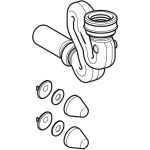 Pisoárový sifón v tvare "S" TaroNova, d= 50mm, alpská biela