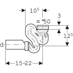 Pisoárový sifón v tvare "S" TaroNova, d= 50mm, alpská biela