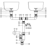 Sifon drezový otvor 49mm bez prepadu - plast