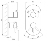 RAVAK Espirit Podomietková batéria 3-cestná, pre R-box, biela matná