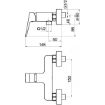 Sprchová nástenná batéria Nobles EGO bez príslušenstva, čierna