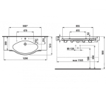 Umývadlo PALACE 1200x510mm, s držiakom na uterák, biela