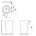 Laufen II Bagno Alessi One umývadlo 53x53 cm, bez otvoru pre batériu, biela