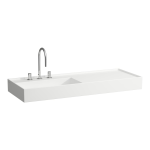 Umývadlo do nábytku KARTELL by Laufen, 1200x460 mm, bez prepadu a otvoru pre batériu, biela