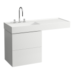 Umývadlo do nábytku KARTELL by Laufen, 1200x460 mm, bez prepadu a otvoru pre batériu, biela