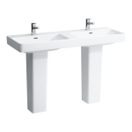 Dvojumývadlo do nábytku Laufen PRO S 1300x465 mm, bez otvoru pre batériu, biela