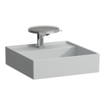 Umývadielko KARTELL by Laufen 460x460 mm, bez prepadu, 1 otvor pre batériu v strede, šedá mat