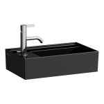 Umývadielko KARTELL by Laufen, Ľ 460x280 mm, bez prepadu, 1 otvor pre batériu, čierna lesklá