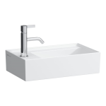 Umývadielko KARTELL by Laufen Ľ, 460x280 mm, bez prepadu, bez otvoru pre batériu, biela LCC