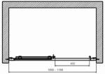 Posuvné dvere Kolo GEO: L=105–110cm, H=190cm, T=11cm, Geberit