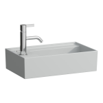 Umývadielko KARTELL by Laufen Ľ, 460x280 mm, bez prepadu, 1 otvor pre batériu v strede, šedá mat