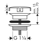 Neuzatvárateľný odtokový ventil pre umývadlá HANSGROHE, chróm