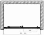 Posuvné dvere GEO: L=95–100cm, H=190cm, T=10cm, Geberit