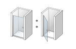Sprchové čelné dvere GLASS B1 100 cm, výška 195 cm, chróm/ číre sklo