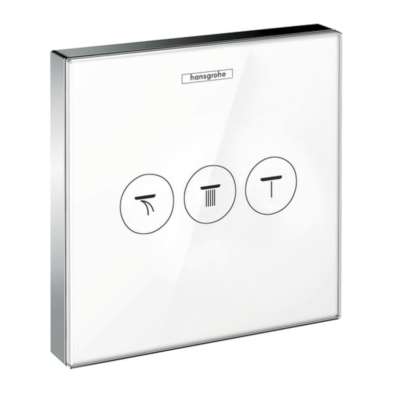 HG ShowerSelect glass Ventil pod omietku pre 3 spotrebiče, biela/chrom, 15736400