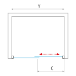 Posuvné sprchové dvere do niky CI D2R/1400, brillant/transparent