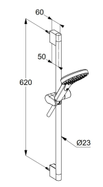 Kludi DIVE sprchová súprava xDive 1S 60 cm, chróm