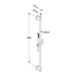 Kludi NOVA FONTE Puristic sprchová súprava 1S, 90 cm, čierny mat