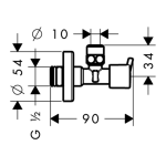 Hansgrohe rohový ventil S-Design DN15, chróm