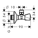Hansgrohe Rohový ventil E-Design DN15, chróm