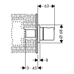 HANSGROHE Ventil uzatvárací pod omietku DN15/DN20, chróm