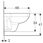Závesné WC s hlbokým splach. Geberit Selnova Compact, hranatý dizajn