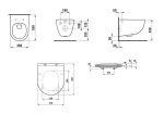 Laufen PRO Závesné WC + sedadlo Slim, SlowClose, Rimless, biela