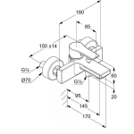 KLUDI ZENTA vaňová/sprchová jednopáková batéria DN 15, čierna mat