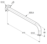 Sprchové rameno Kludi A-QA 400 biela matná
