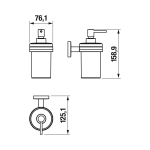 Držiak so skleneným dávkovačom mydla 200ml, MIO STYLE, matné sklo/chróm